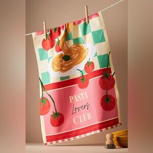 New Anthropologie Pasta Lovers Club Dish Towel